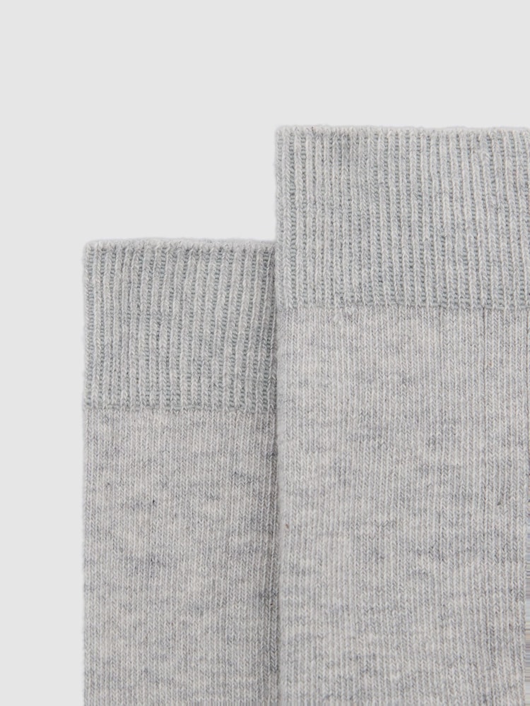 Marl gris - Chaussettes Reiss Felicia côtelées en coton mélangé - Image 3 de 3