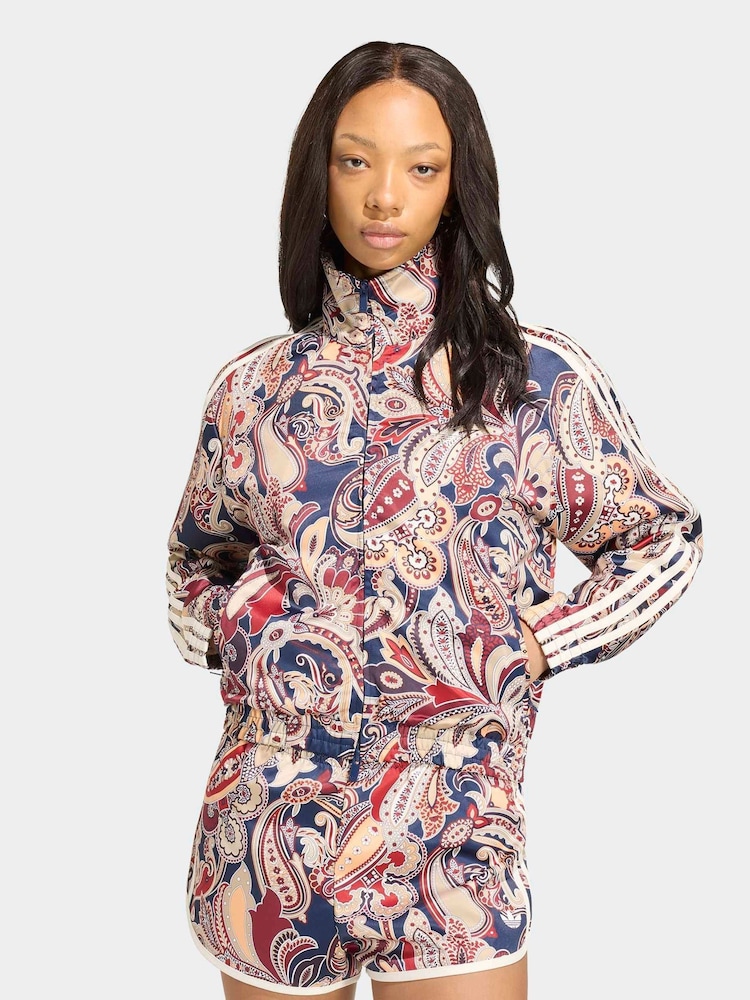 adidas Originals Purple Firebird Satin Liberty Print Track Top Jacket - Image 1 of 6