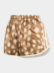 adidas Originals Light Brown Bambi Print Satin Sprinter Shorts - Image 6 of 6