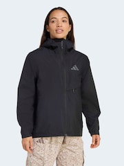 adidas Black Multi 2-Layer Climaproof Rain Jacket - Image 1 of 7