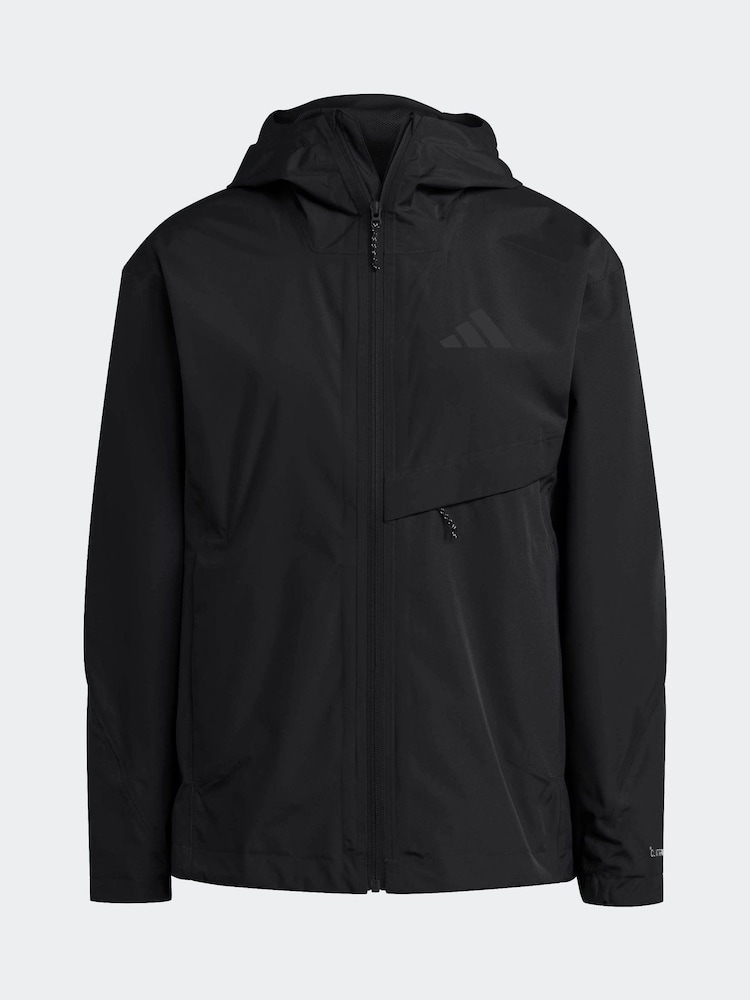 adidas Black Multi 2-Layer Climaproof Rain Jacket - Image 7 of 7 adidas Black Multi 2-Layer Climaproof Rain Jacket - Image 7 of 7