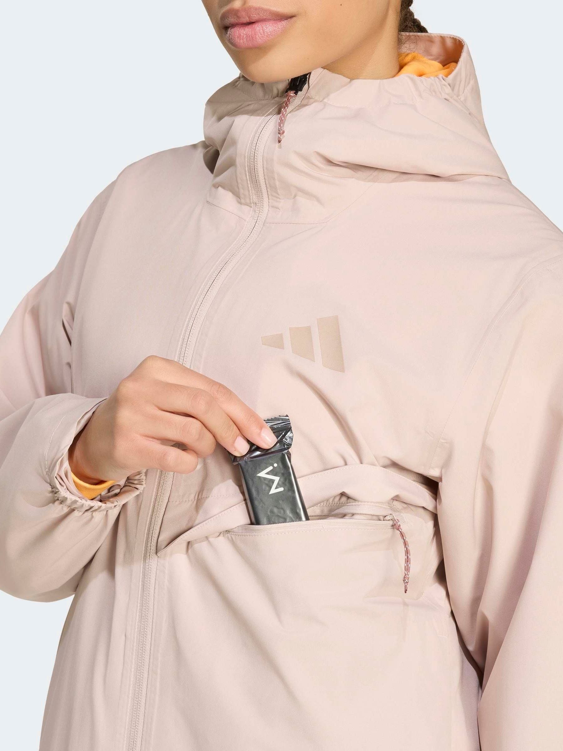 Buy adidas Taupe Brown Multi 2-Layer Climaproof Rain Jacket from