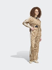 adidas Originals Light Brown Bambi Print Satin Loose Track Pant Trousers - Image 3 of 6