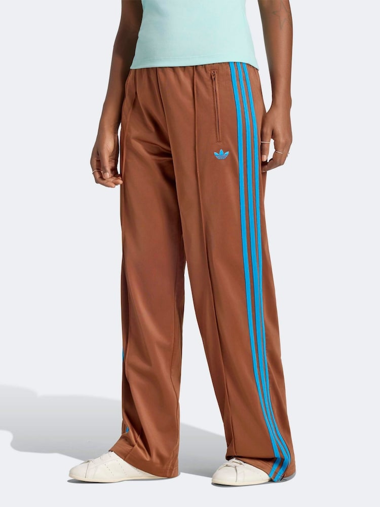 adidas Originals Brown/Blue Firebird Loose Trousers - Image 1 of 5