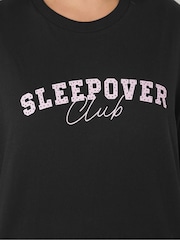 Yours Curve Black Sleepover Club Sleep T Shirt - Image 4 of 6