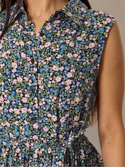 M&Co Pink Petite Ditsy Floral Print Shirt Dress - Image 4 of 5