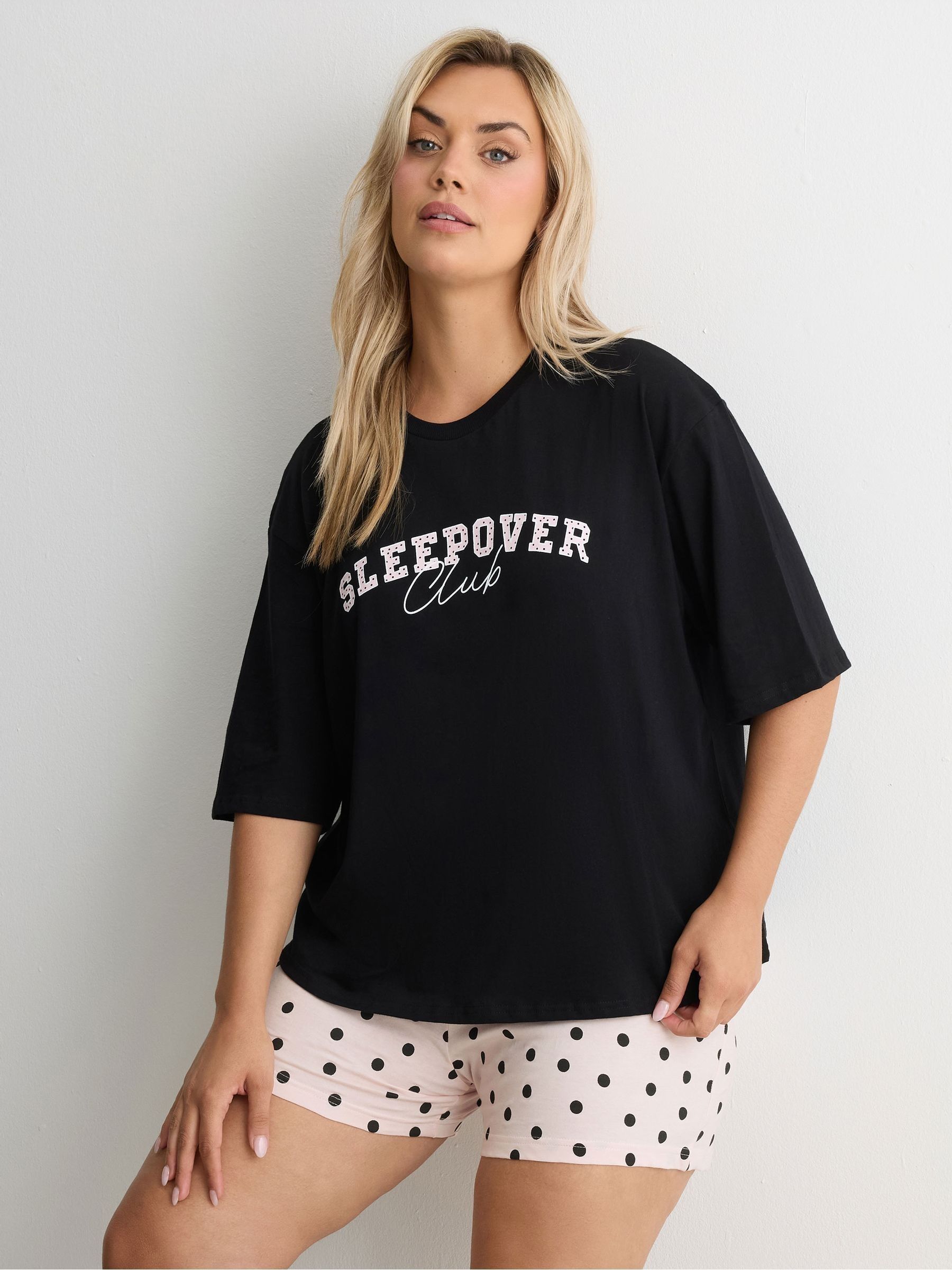 Yours Women's Polka Dot Pyjama Shorts in Light Pink | Size: 34-36 - Image 2