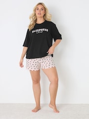 Yours Curve Pink Polka Dot Pyjama Shorts - Image 2 of 5