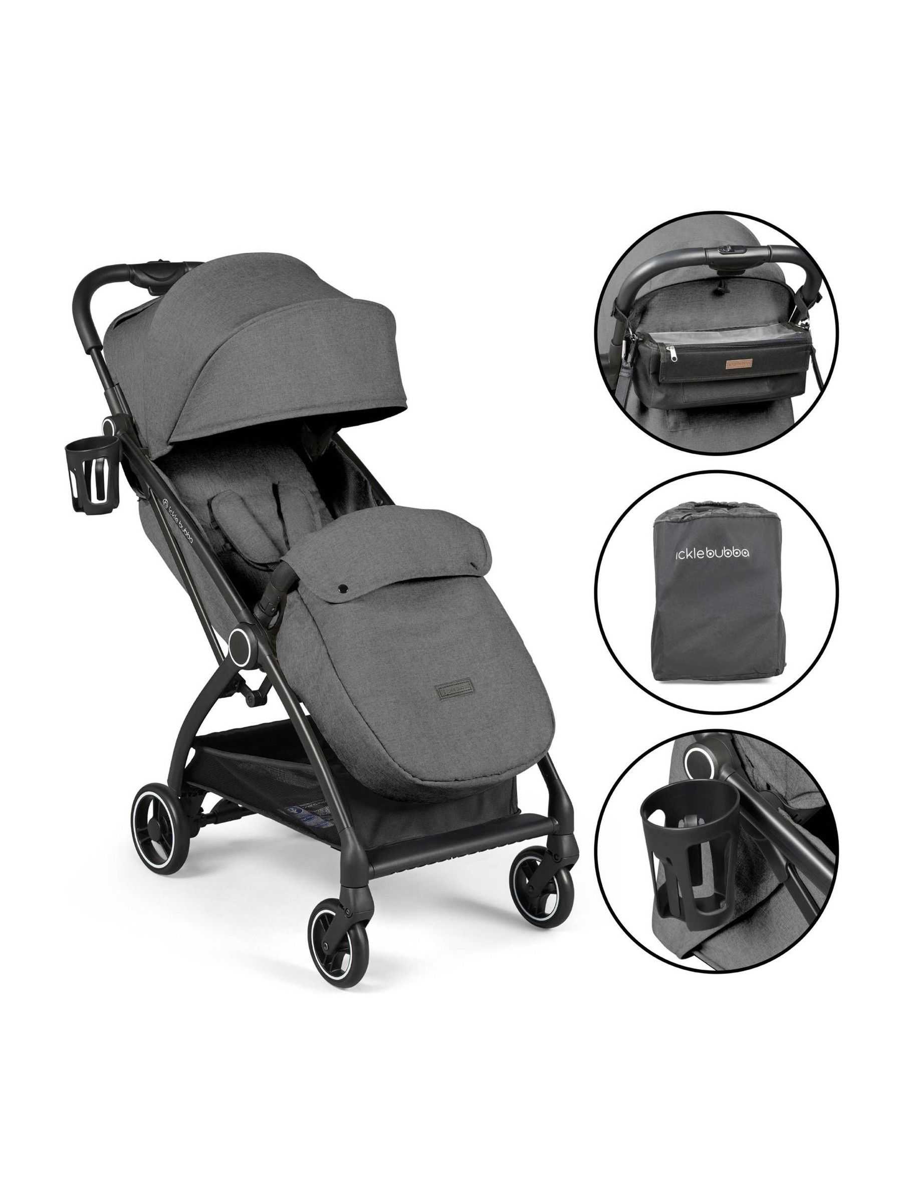 Ickle Bubba France Poussette Aries Prime À Pliage Automatique - Gris Graphite - Image 3
