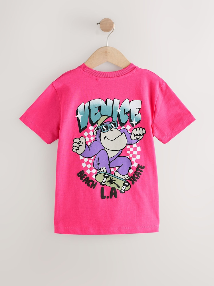 Animaux d’été bleus/roses - Coupe classique Graphic Courts Manches  100T-shirt % coton 3 Lot de (3-16ans) - Image 5 of 8