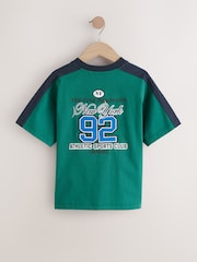 Blue/Green Embroidery Sports Relaxed Fit Graphic Print Short Sleeve 100% Cotton T-Shirts 3 Pack (3-16yrs) - Image 3 of 7