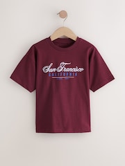 Blue/Green Embroidery Sports Relaxed Fit Graphic Print Short Sleeve 100% Cotton T-Shirts 3 Pack (3-16yrs) - Image 4 of 7