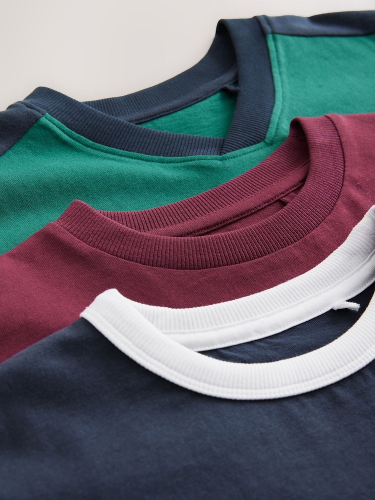 Blue/Green Embroidery Sports Relaxed Fit Graphic Print Short Sleeve 100% Cotton T-Shirts 3 Pack (3-16yrs) - Image 7 of 7