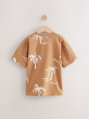 Rust/White/Stripe Palm Relaxed Fit Graphic Print Short Sleeve T-Shirts 3 Pack (3-16yrs) - Image 5 of 7