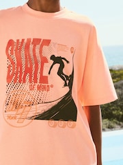 Fluro koralna/modra/zelena skate - Sproščeno prilegajoča se grafična majica s kratkimi rokavi 100% Bombažne majice 3 Pack (3-16yrs) - Slika 4 iz 8