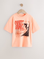 Fluro koralna/modra/zelena skate - Sproščeno prilegajoča se grafična majica s kratkimi rokavi 100% Bombažne majice 3 Pack (3-16yrs) - Slika 5 iz 8