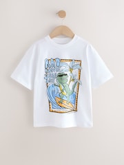 Blue/White/Green Dino Relaxed Fit Graphic Print Short Sleeve 100% Cotton T-Shirts 3 Pack (3-16yrs) - Image 4 of 7