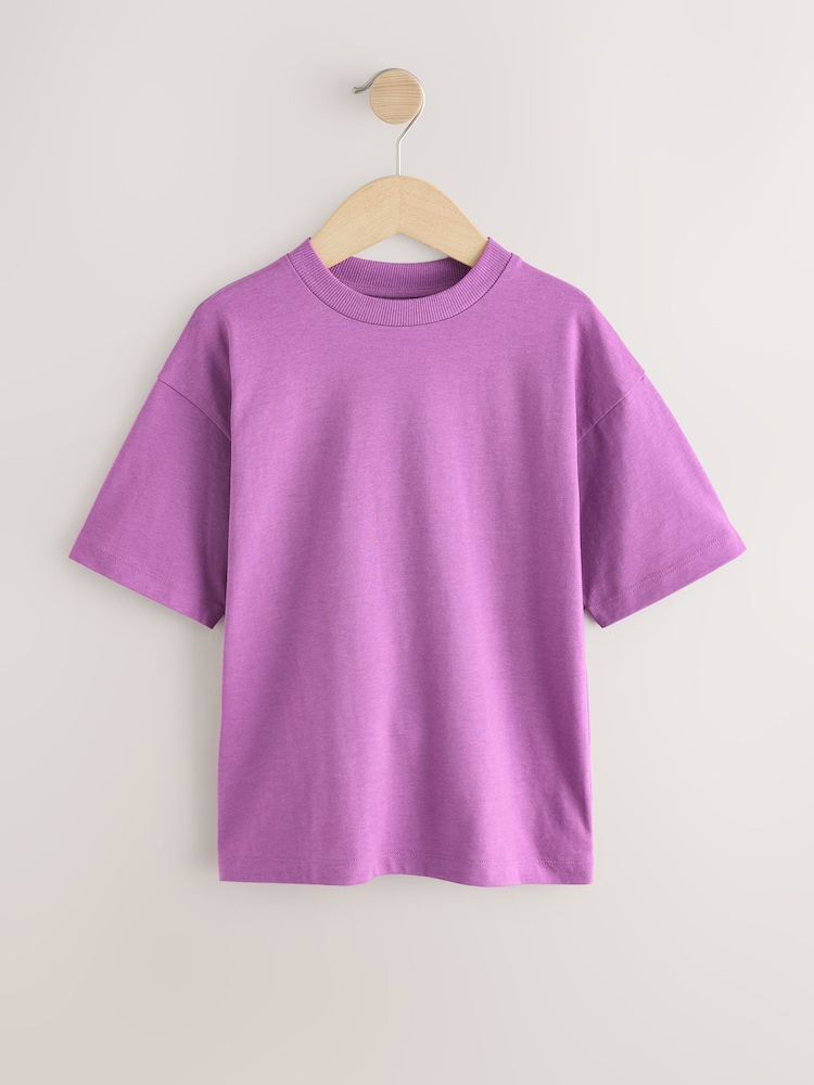 Bleu/vert/corail/violet - Fluro Relaxed Fit Short Sleeve T-Shirts 4 Pack (3-16yrs) - Image 3 of 8