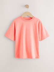 Bleu/vert/corail/violet - Fluro Relaxed Fit Short Sleeve T-Shirts 4 Pack (3-16yrs) - Image 5 of 8