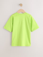 Bleu/vert/corail/violet - Fluro Relaxed Fit Short Sleeve T-Shirts 4 Pack (3-16yrs) - Image 6 of 8