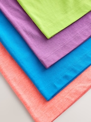 Bleu/vert/corail/violet - Fluro Relaxed Fit Short Sleeve T-Shirts 4 Pack (3-16yrs) - Image 8 of 8