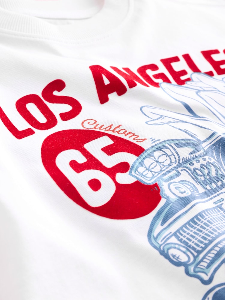 Red/Blue/White Truck Relaxed Fit Graphic Print Short Sleeve 100% Cotton T-Shirts 3 Pack (3-16yrs) - Image 3 of 3