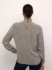 Kaffe KAamber High Smock Neck Print Blouse - Image 2 of 6