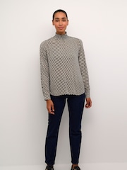 Kaffe KAamber High Smock Neck Print Blouse - Image 3 of 6