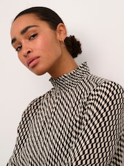 Kaffe KAamber High Smock Neck Print Blouse - Image 4 of 6