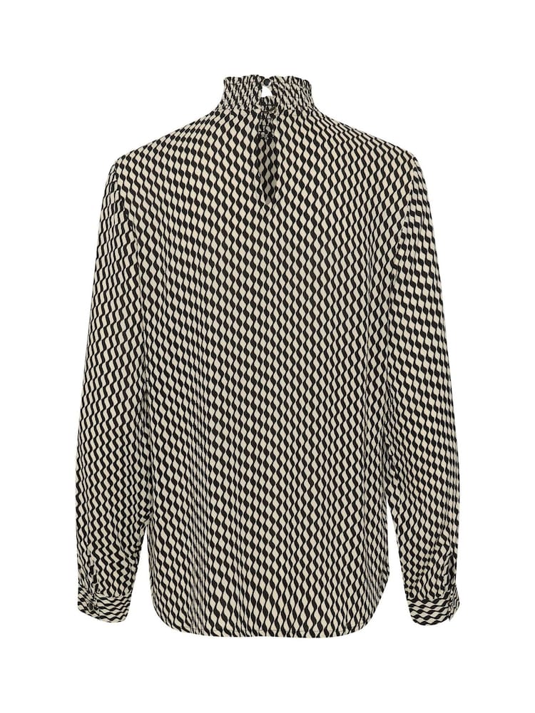 Kaffe KAamber High Smock Neck Print Blouse - Image 6 of 6