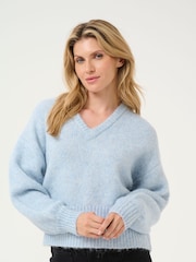 Kaffe Katrina V-Neck Casual Fit Pullover Jumper - Image 1 of 6