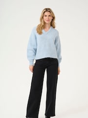 Kaffe Katrina V-Neck Casual Fit Pullover Jumper - Image 3 of 6
