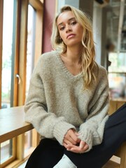 Kaffe Katrina V-Neck Casual Fit Pullover Jumper - Image 1 of 7