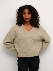 Kaffe Katrina V-Neck Casual Fit Pullover Jumper - Image 2 of 7
