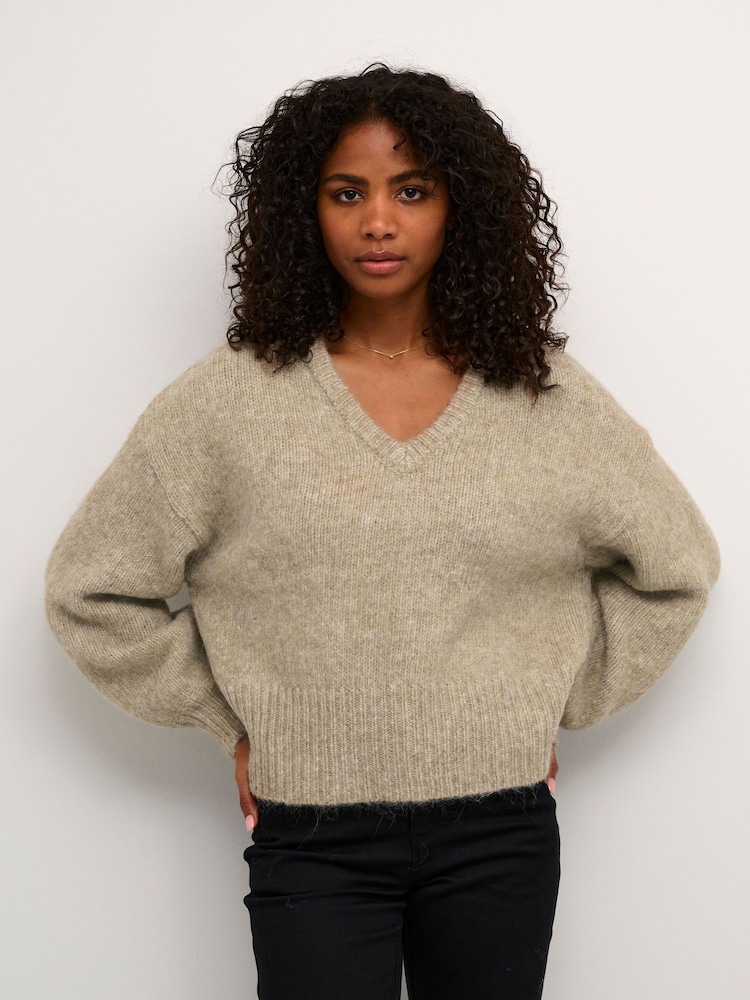 Kaffe Katrina V-Neck Casual Fit Pullover Jumper - Image 2 of 7