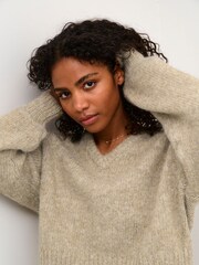 Kaffe Katrina V-Neck Casual Fit Pullover Jumper - Image 5 of 7