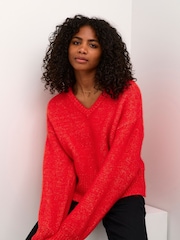 Kaffe Katrina V-Neck Casual Fit Pullover Jumper - Image 1 of 6