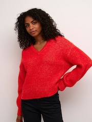 Kaffe Katrina V-Neck Casual Fit Pullover Jumper - Image 3 of 6