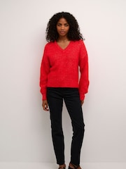 Kaffe Katrina V-Neck Casual Fit Pullover Jumper - Image 4 of 6
