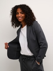 Kaffe Grey KAjenny Notch Lapel Regular Fit Blazer - Image 1 of 6