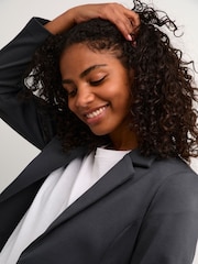 Kaffe Grey KAjenny Notch Lapel Regular Fit Blazer - Image 4 of 6
