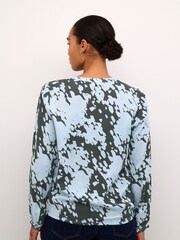 Kaffe KAditte V-Notch Neck Elastic Hem Blouse - Image 2 of 6