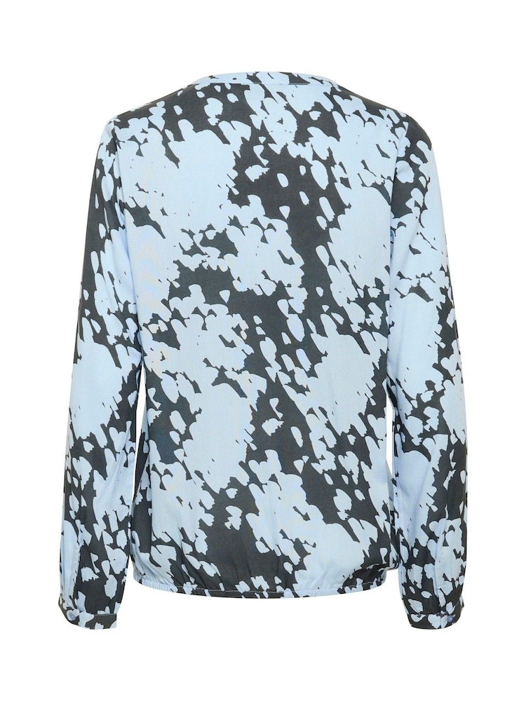 Kaffe KAditte V-Notch Neck Elastic Hem Blouse - Image 6 of 6