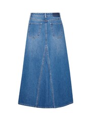Kaffe A-Line Fit Blue Kahera Denim Maxi 100% Cotton Skirt - Image 6 of 6