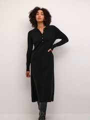 Kaffe Hectra Long Sleeve Collar Knit 100% Cotton Dress - Image 2 of 6