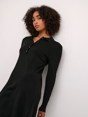 Kaffe Hectra Long Sleeve Collar Knit 100% Cotton Dress - Image 4 of 6