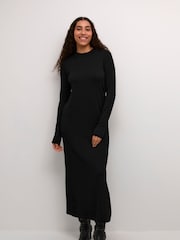 Kaffe Karobin Jersey Long Sleeve Black Maxi Dress - Image 2 of 6