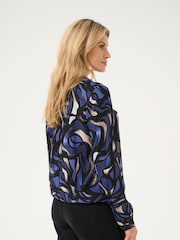 Kaffe KAditte V-Notch Neck Elastic Hem Blouse - Image 3 of 6