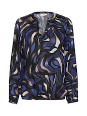 Kaffe KAditte V-Notch Neck Elastic Hem Blouse - Image 5 of 6