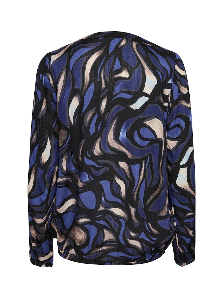Kaffe KAditte V-Notch Neck Elastic Hem Blouse - Image 6 of 6